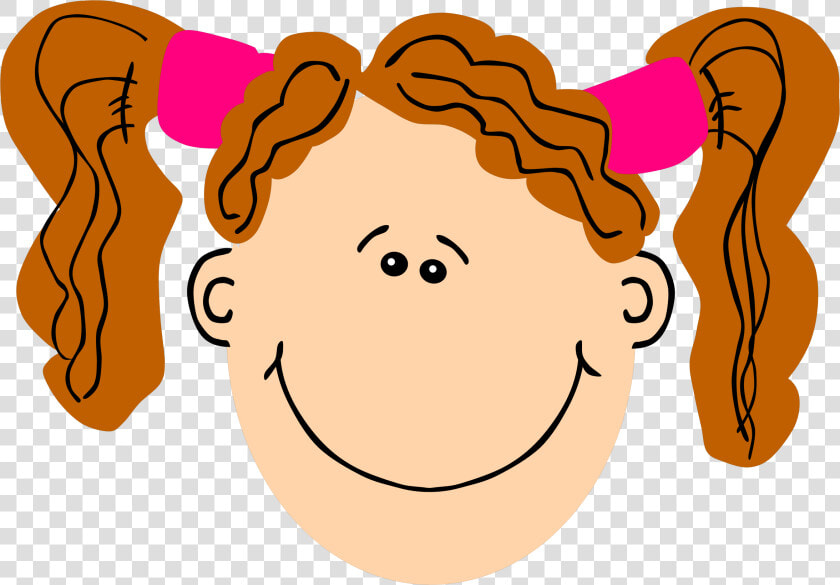 Girl With Ginger Pugtails Clip Arts   Clipart Face Girl  HD Png DownloadTransparent PNG