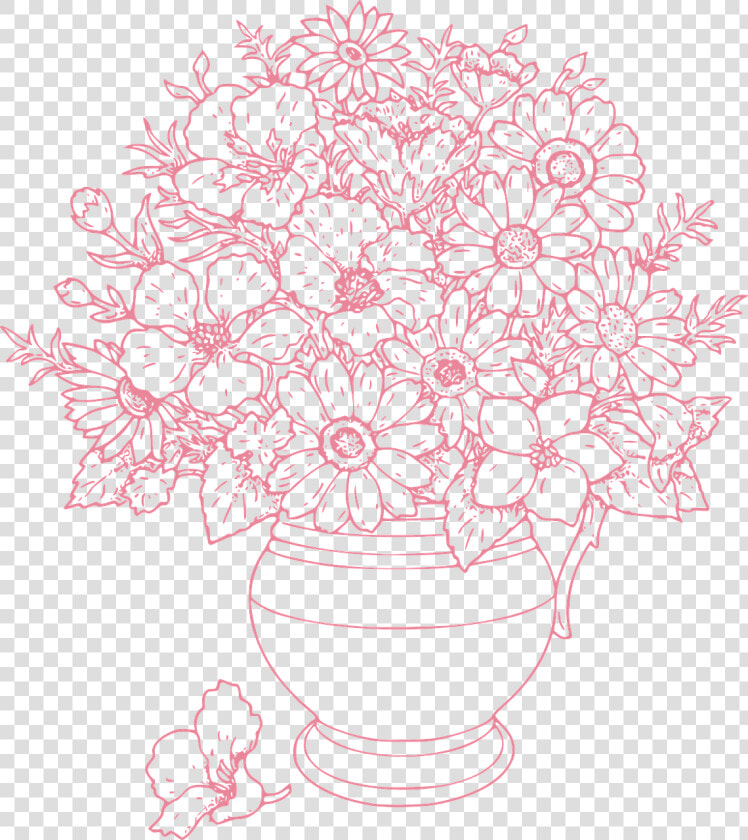 Flowers vase flower Vector Graphics free   Beautiful Flower Pot Drawing  HD Png DownloadTransparent PNG