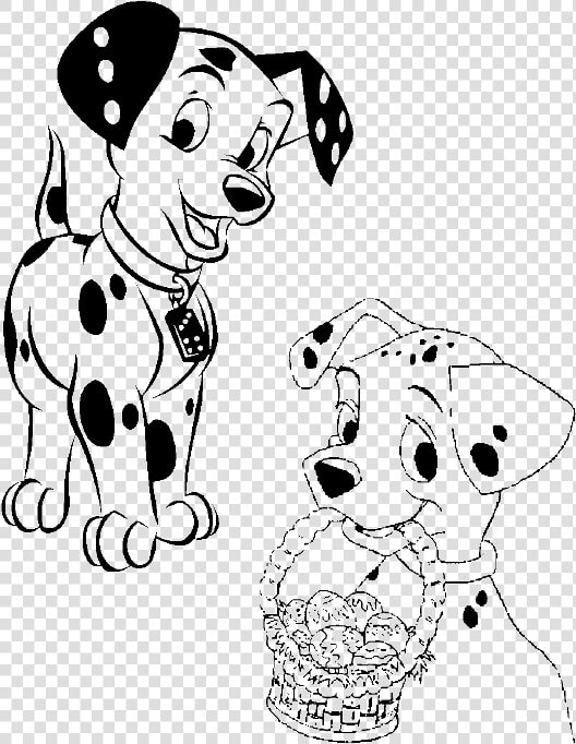 101 Dalmatians Easter Egg Coloring Page  HD Png DownloadTransparent PNG