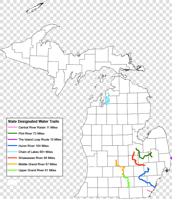 Map Of Water Trails   Debbie Stabenow District  HD Png DownloadTransparent PNG