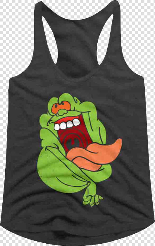 Ladies Slimer Real Ghostbusters Racerback Tank Top   Slimer T Shirt  HD Png DownloadTransparent PNG