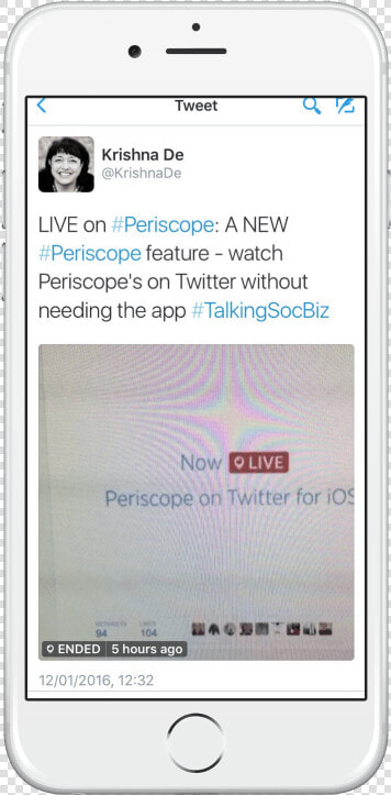 An Example Of A Periscope Live Stream Viewed On The   Iphone  HD Png DownloadTransparent PNG