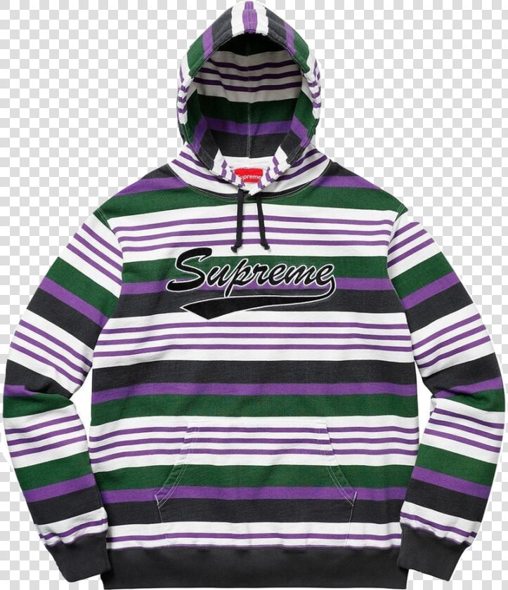 Striped Hooded Sweatshirt Supreme  HD Png DownloadTransparent PNG