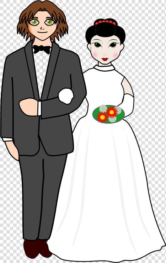 Clipart Girl Wedding   Married Couple Clipart  HD Png DownloadTransparent PNG