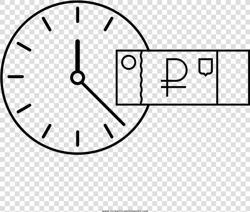 Time Is Money Coloring Page   Clock Hours  HD Png DownloadTransparent PNG