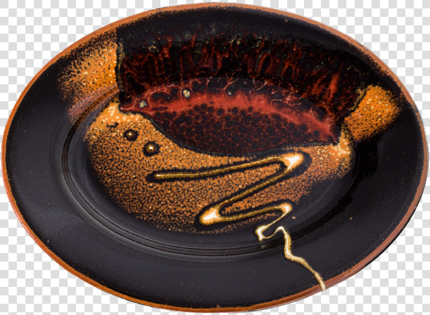 Red And Black Small Oval Plate Handmade Pottery   Earthenware  HD Png DownloadTransparent PNG