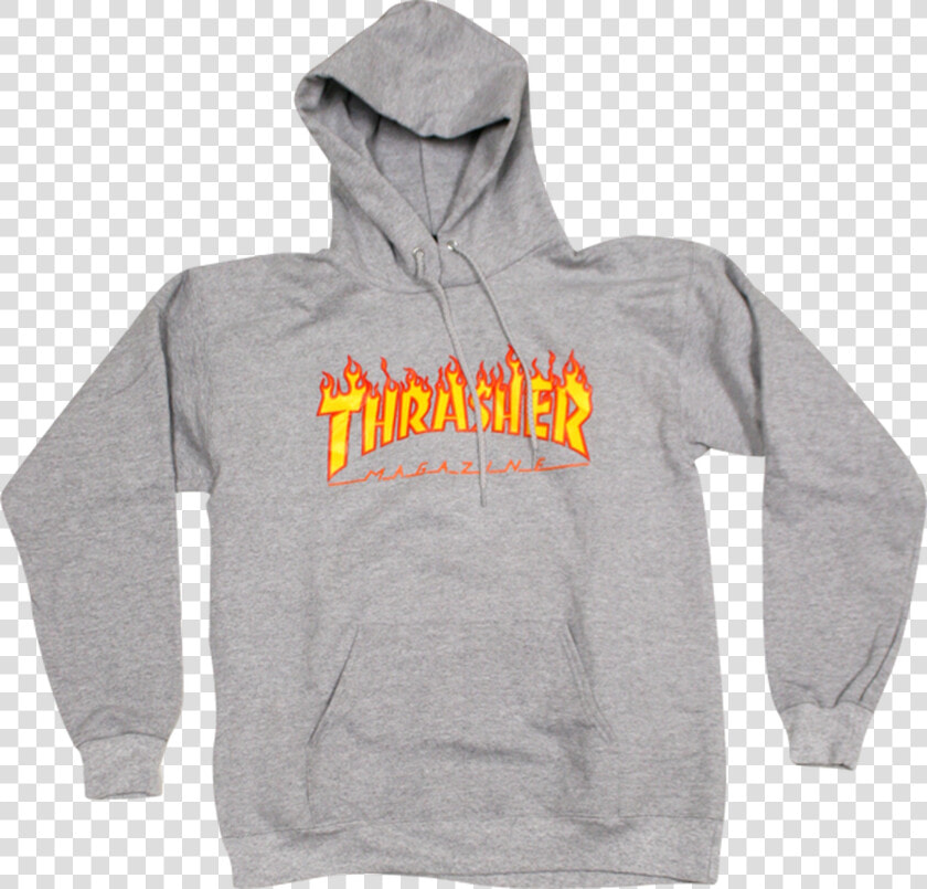 Thrasher Magazine Flame Logo Pullover Sweatshirt  HD Png DownloadTransparent PNG