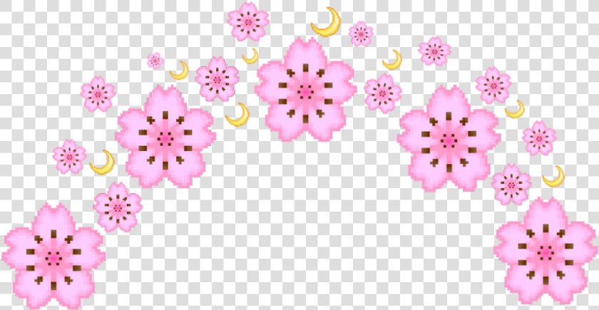  flower  flowers  emoji  pink  moon  moons  pixel  yellow  HD Png DownloadTransparent PNG