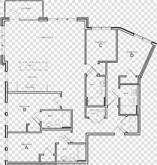 Downing D4 Rendering   Floor Plan  HD Png DownloadTransparent PNG