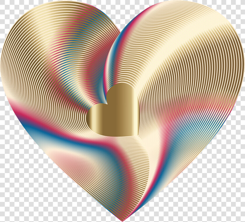 Golden Heart Of The Rainbow 9 Clip Arts   Gold Rainbow Heart  HD Png DownloadTransparent PNG