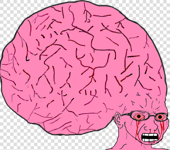 Pink Big Brain Wojak  HD Png DownloadTransparent PNG