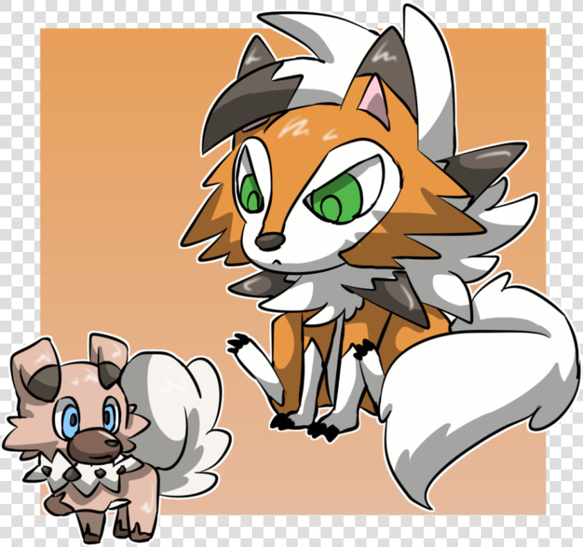 Chibi Rockruff And Dusk Lycanroc By Pikapikasaki   Rockruff And Lycanroc Dusk  HD Png DownloadTransparent PNG