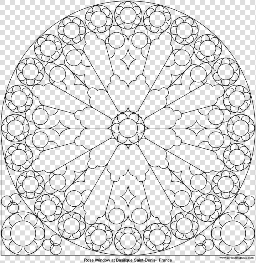 Rose Mandala Picture To Color  Stained Glass Window    Rose Window Notre Dame Coloring Page  HD Png DownloadTransparent PNG