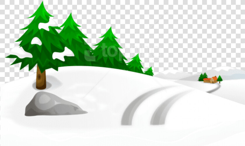 Free Png Snowy Winter Ground With Trees And House Png   Snow Christmas Tree Transparent Clipart  Png DownloadTransparent PNG