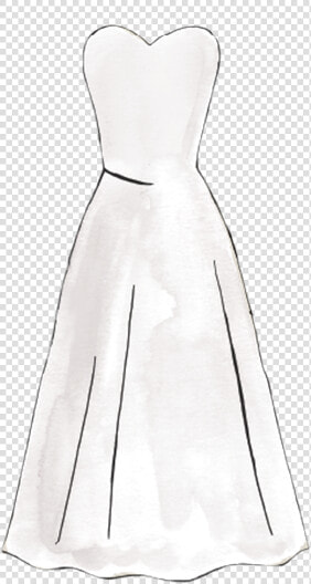 Short Silhouette Sketch   White Dress Silhouette  HD Png DownloadTransparent PNG