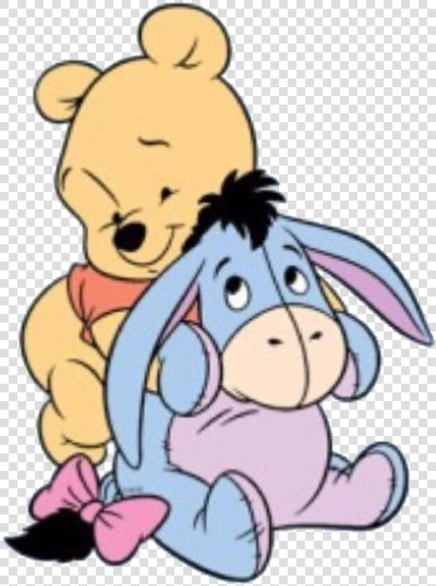  disney  cartoon  cartoons  niche  nichememes  nichememeaccount   Baby Winnie The Pooh And Eeyore  HD Png DownloadTransparent PNG