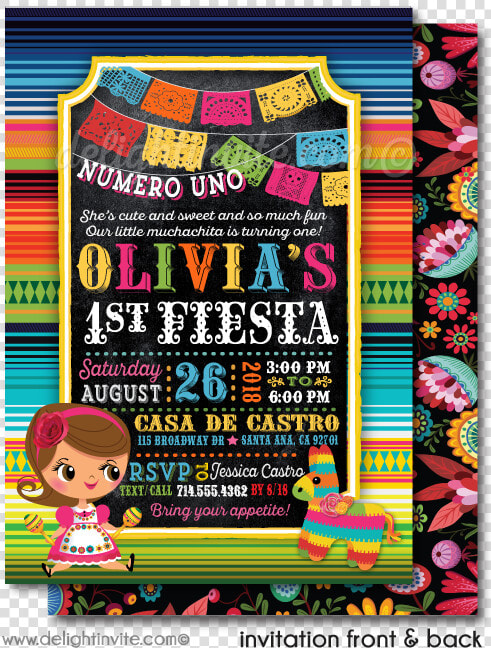 Clip Art Mexican Fiesta Invitations   Mexican Fiesta 1st Birthday Invitation  HD Png DownloadTransparent PNG