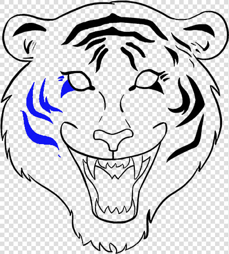 Drawing Tigers Open Mouth   Tiger Face Drawing Easy  HD Png DownloadTransparent PNG