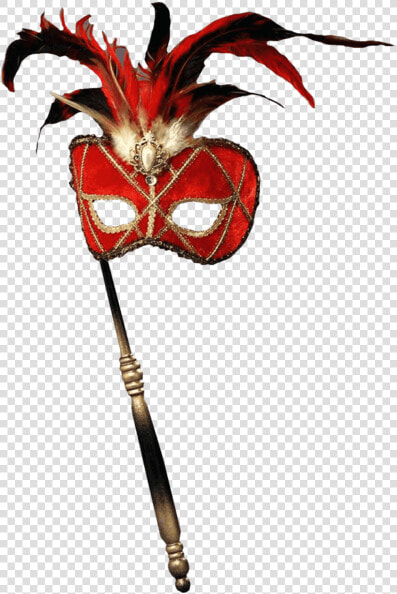 Forum Novelties Women S Feather Masquerade Mask With   Venetian Masks With Stick  HD Png DownloadTransparent PNG