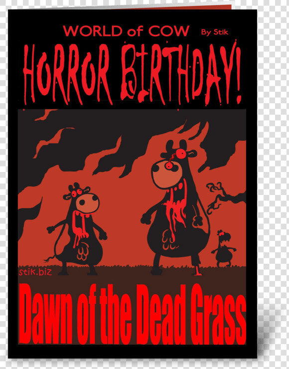 Dawn Of The Dead Grass Bd Card Greeting Card   Horror Birthday Cards  HD Png DownloadTransparent PNG