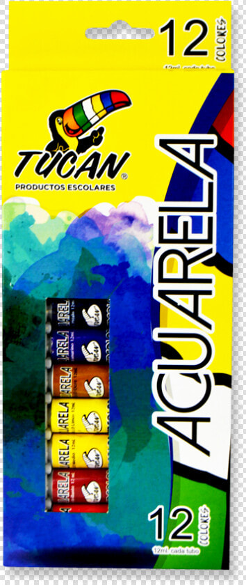 Acuarela En Tubo 12 Ml 12 Colores Title Acuarela   Graphic Design  HD Png DownloadTransparent PNG