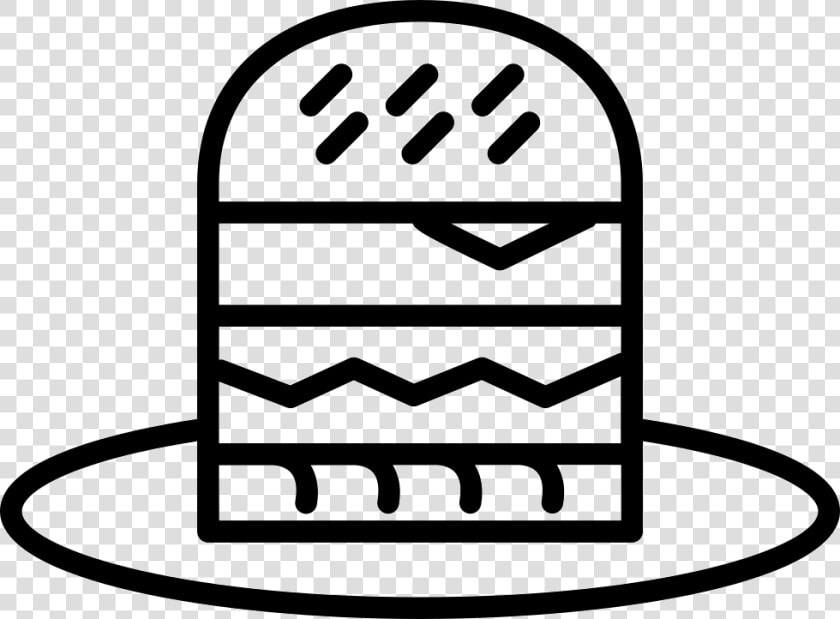 Burger Cartoon Outline On A Plate   Burger Cartoon Outline  HD Png DownloadTransparent PNG