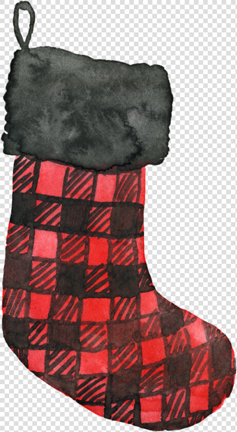 Hand Painted Plaid Christmas Socks Png Transparent   Sock  Png DownloadTransparent PNG