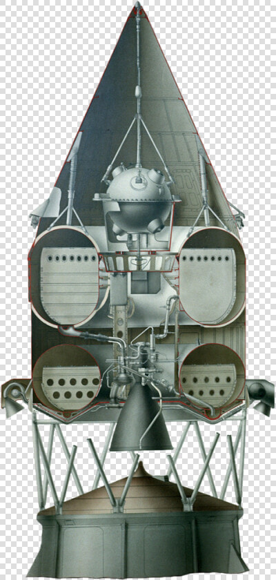 Block e Rocket Stage   Luna 1 Rocket Diagram  HD Png DownloadTransparent PNG