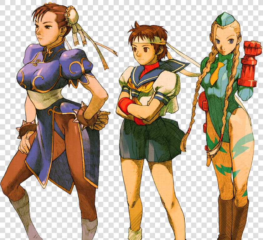 Mvc2 Marvel Vs Capcom 2 Chun Li Sakura Cammy Cammy   Cammy Chun Li Street Fighter  HD Png DownloadTransparent PNG