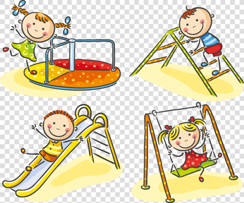 Transparent Children Playing Png   Kids On Playground Cartoon  Png DownloadTransparent PNG