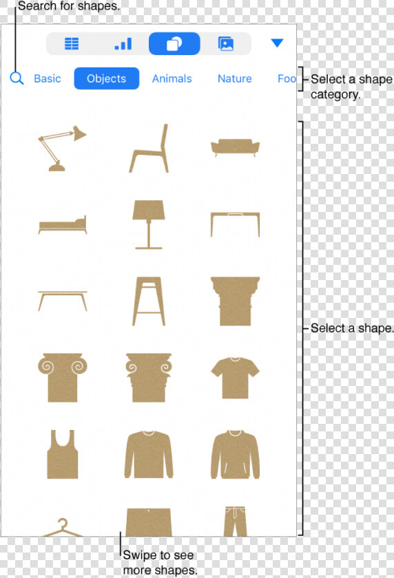 The Shapes Library  With Categories At The Top And   Shape  HD Png DownloadTransparent PNG