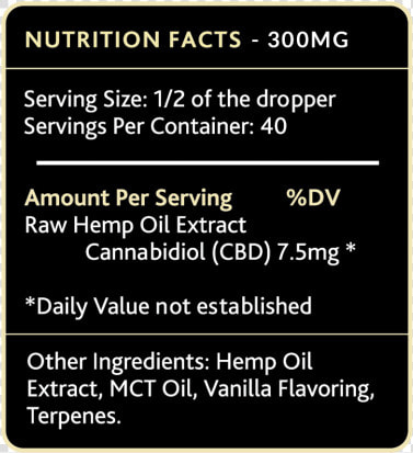 Kushly Vanilla 300mg Cbd Oil Supplement Facts   Tan  HD Png DownloadTransparent PNG