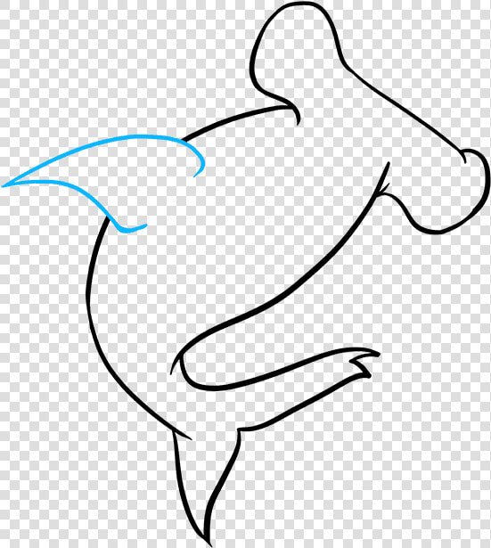 How To Draw Hammerhead Shark Clipart   Png Download   Line Art  Transparent PngTransparent PNG