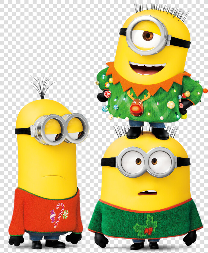 Dm3 Holiday Stacked minions   Minion Carl Despicable Me 3  HD Png DownloadTransparent PNG