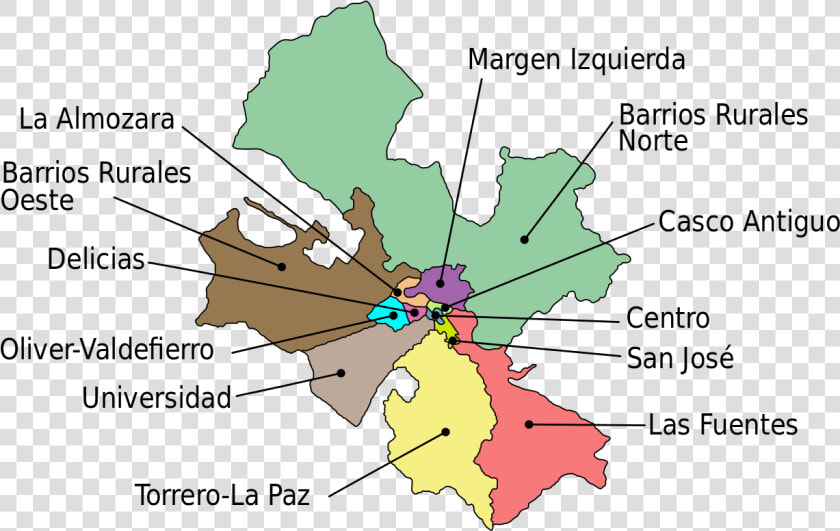 Mapa De Barrios De Zaragoza Capital  HD Png DownloadTransparent PNG