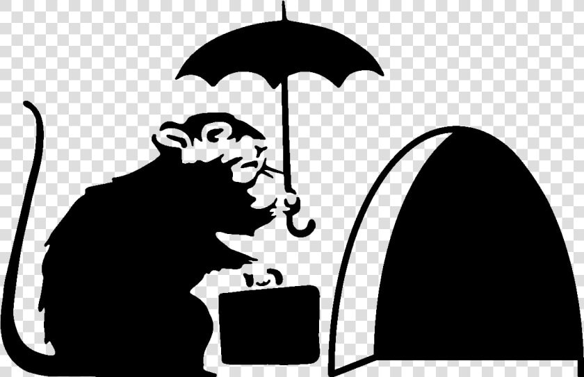 Sticker Trou De Souris Voyageur Ambiance Sticker Sand   Banksy Rat Umbrella  HD Png DownloadTransparent PNG