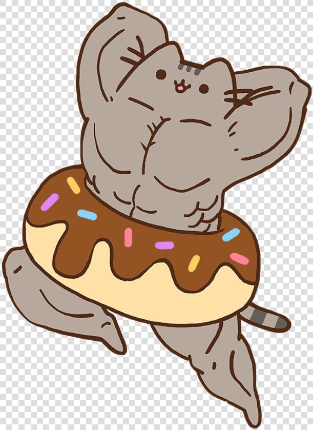  pusheen  muscle  donut  cute  kawaii Im Not Sorry   Pusheen Muscles  HD Png DownloadTransparent PNG