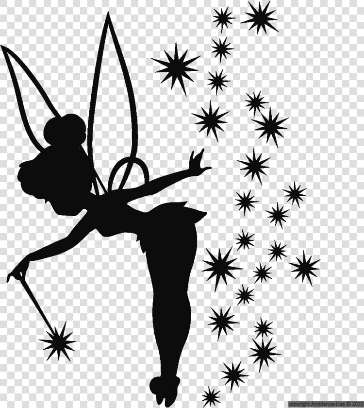 Tattoo Silhouette Bell Tinkerbell Tinker Wendy Fairy   Transparent Tinkerbell Silhouette Png  Png DownloadTransparent PNG