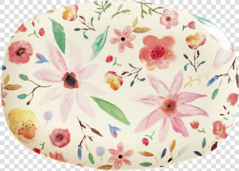 Selmas Flower Print Rectangular Melamine Plate By Rice   Ringband Met Bloemen  HD Png DownloadTransparent PNG