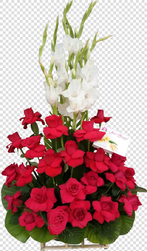 Bouquet Of Red Rose With White Gladiolus  HD Png DownloadTransparent PNG