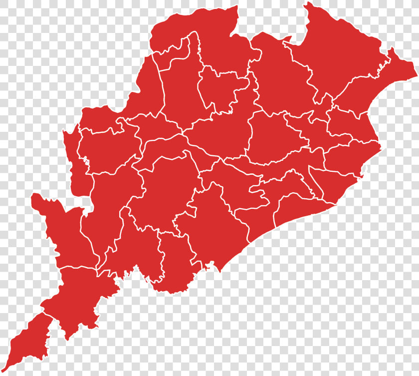 Orissa Districts Blank Red   Jharsuguda In Odisha Map  HD Png DownloadTransparent PNG