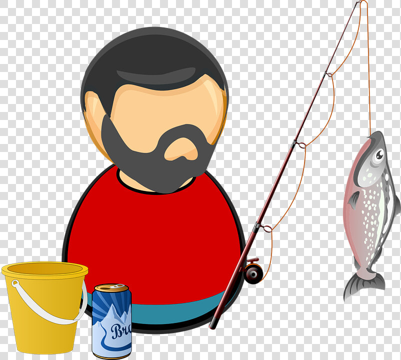 Angler  Bait  Beer  Bucket  Catch  Comic Characters   Clipart Fisherman Png  Transparent PngTransparent PNG