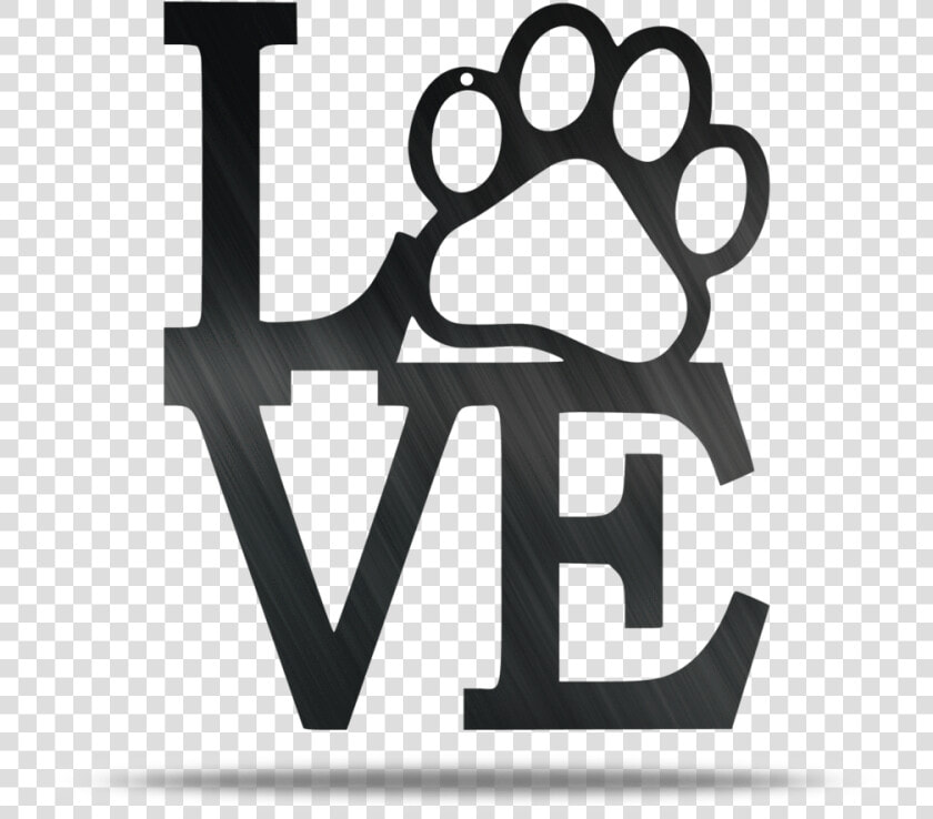 Paw Love Metal Wall Sign   Love Sign With Dog Paw  HD Png DownloadTransparent PNG