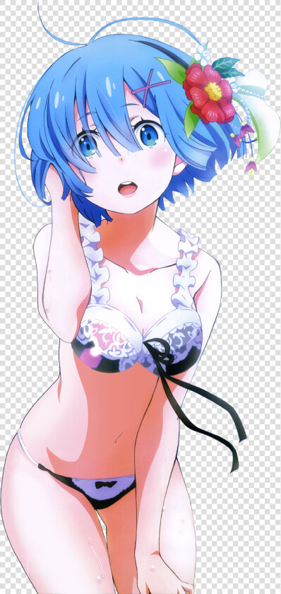 Anime Anime Rem Blue Eyes Blue Hair Anime Girls   Rem Re Zero 4k  HD Png DownloadTransparent PNG