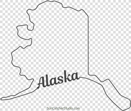 Free Alaska Outline With State Name On Border  Cricut   Line Art  HD Png DownloadTransparent PNG