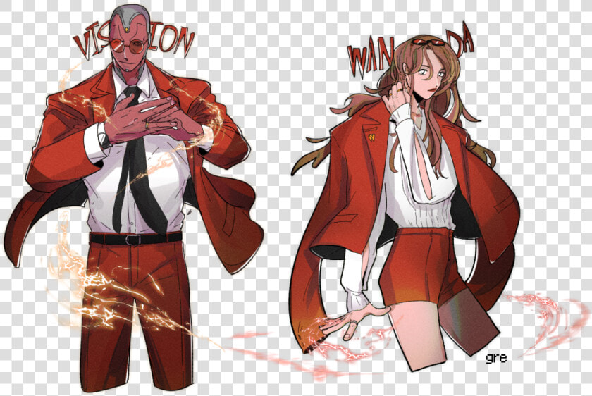 Scarlet Vision Wanda Maximoff Vision Fanart Gre2sekiya   Wanda And Vision Fanart  HD Png DownloadTransparent PNG