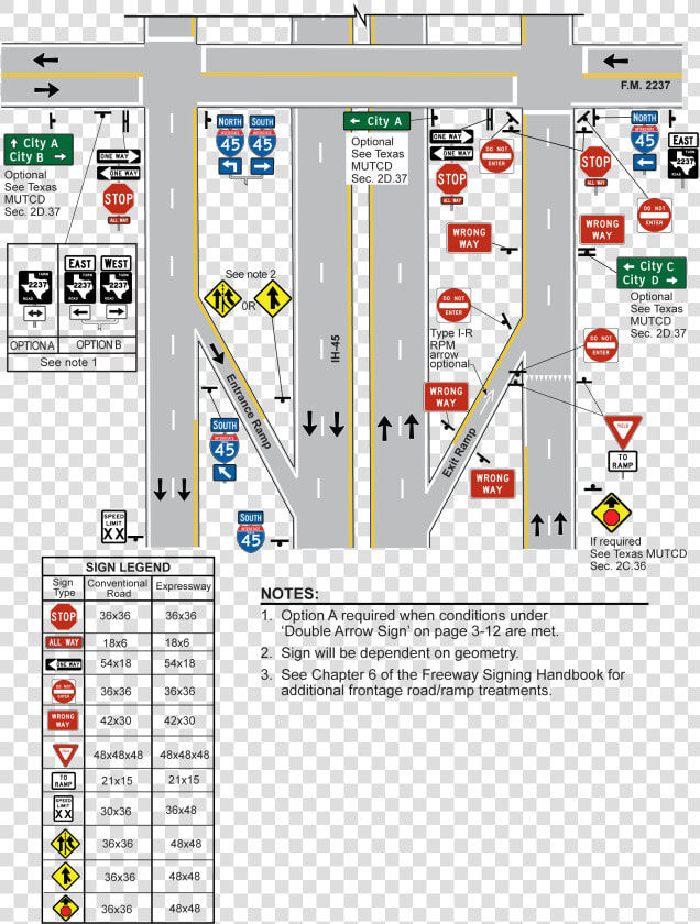 Diamond Interchange With One Way Frontage roads  HD Png DownloadTransparent PNG