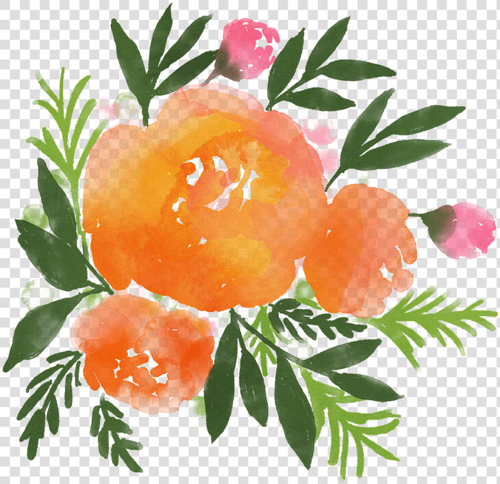 Acuarela De Flores  Acuarela  Florales  Flor  Primavera   Watercolor Flower Orange Png  Transparent PngTransparent PNG