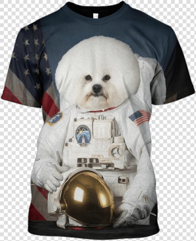 Gearhuman 3d White Dog Astronaut Tshirt   Dog That Went To The Moon  HD Png DownloadTransparent PNG