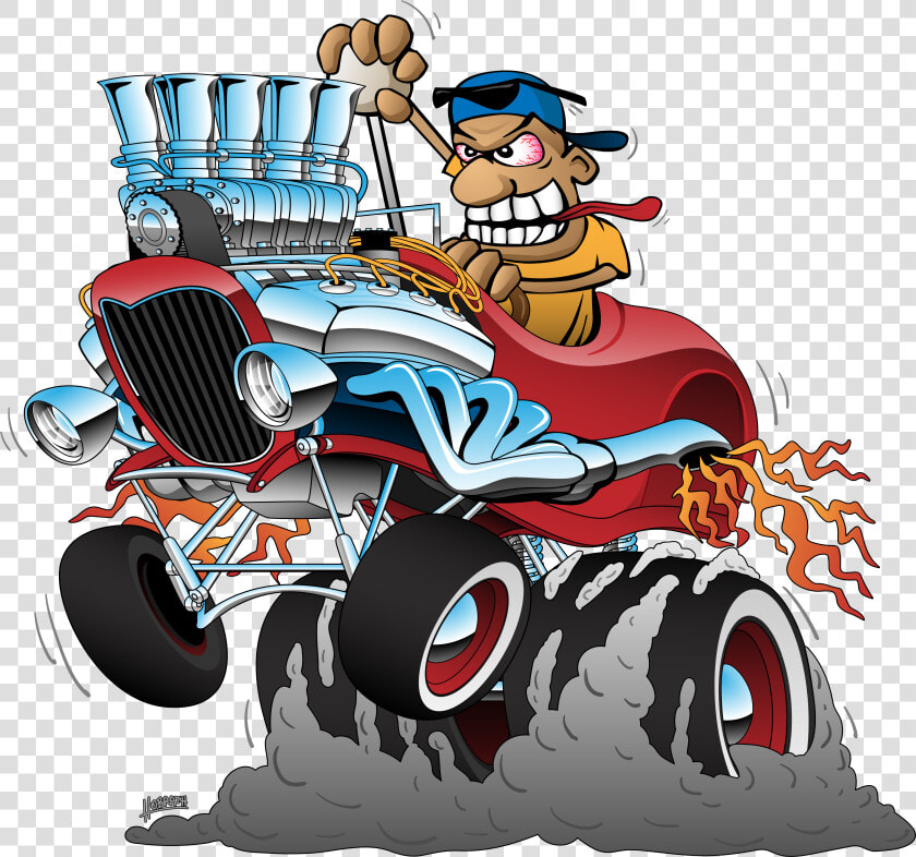 30 S Highboy Hot Rod Race Car Dragster Cartoon By Clipart   Old Hot Rod Car Cartoon  HD Png DownloadTransparent PNG